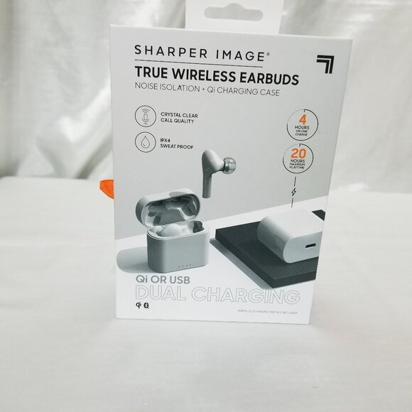 Sharper Image True Wireless Earbuds 20 Hours of Booming Bass Sweat Proof New - Picture 1 of 13